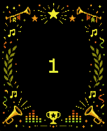 Celebration screen with a trophy