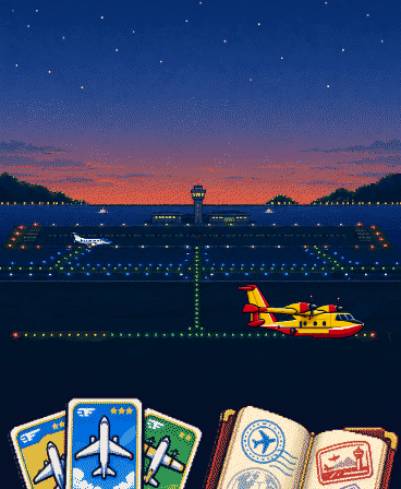 Lemon Airport runway at dusk